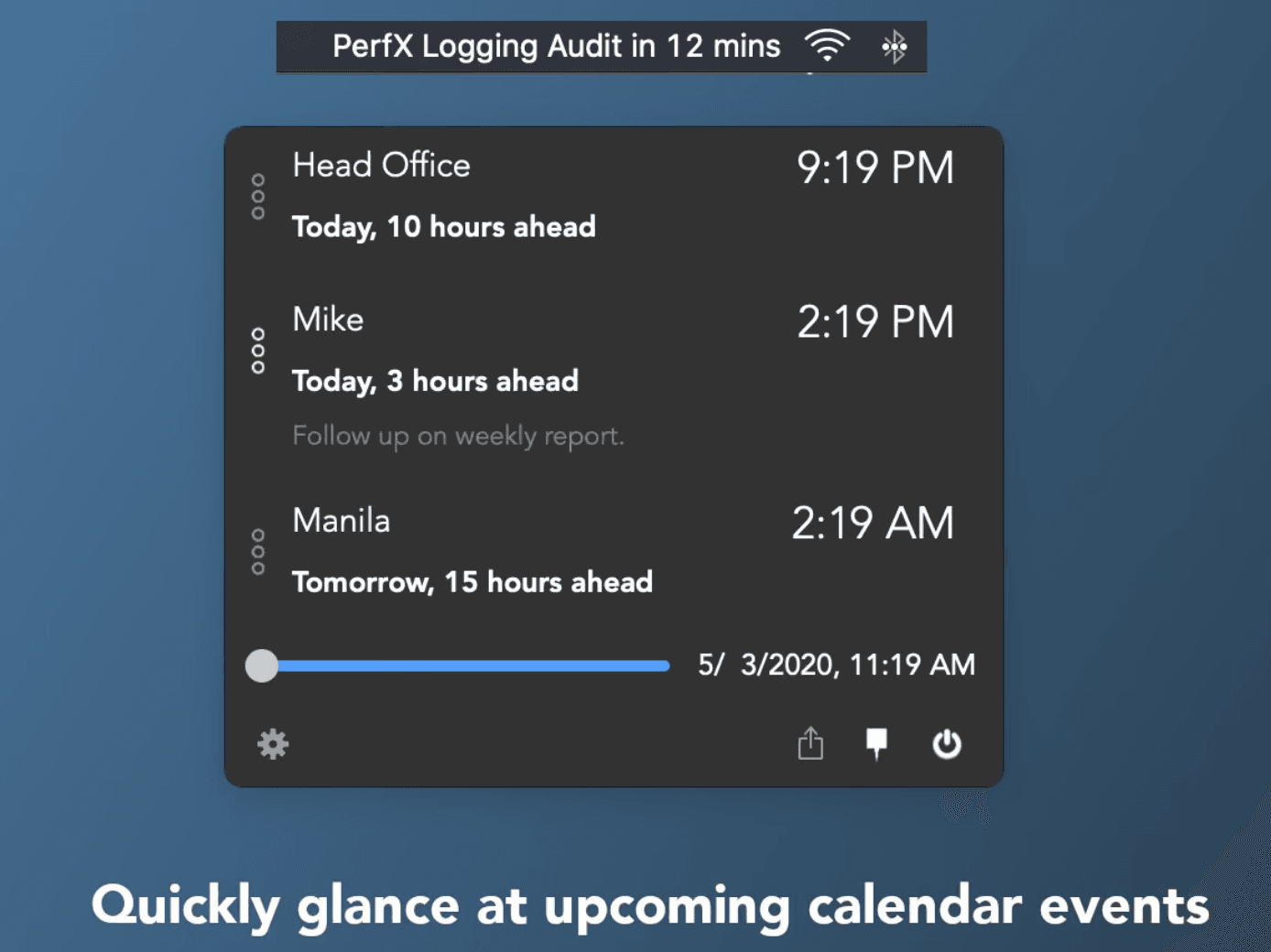Clocker's calendar/month view